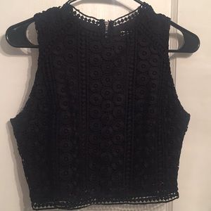 Black Lace Abercrombie Crop Top Size S